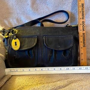 NWT Fossil Navy Leather purse!